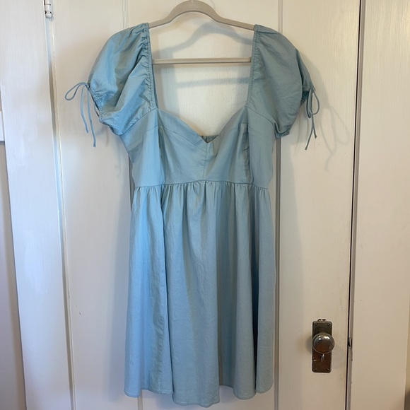 Abercrombie & Fitch NWT Blue Puff Sleeve Dress | XL - Picture 7 of 15